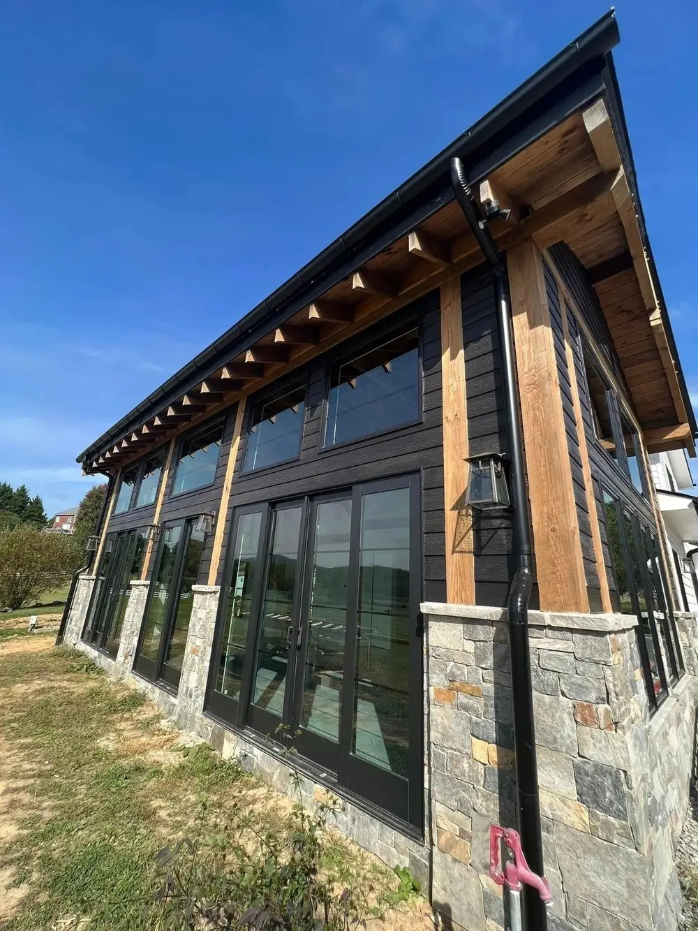 A renovated mountain home with a glazed gable